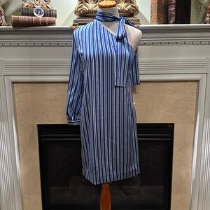 BANANA REPUBLICANS STRIPED ONE SLEEVE DRESS